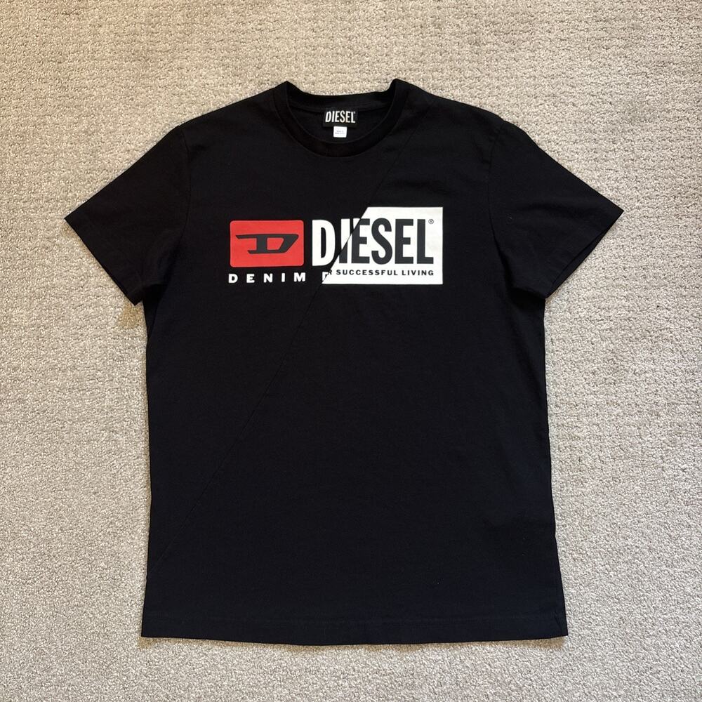 Diesel Diego City Crew Neck Classic Logo T-Shirt Men’s Sz Medium Black Cotton